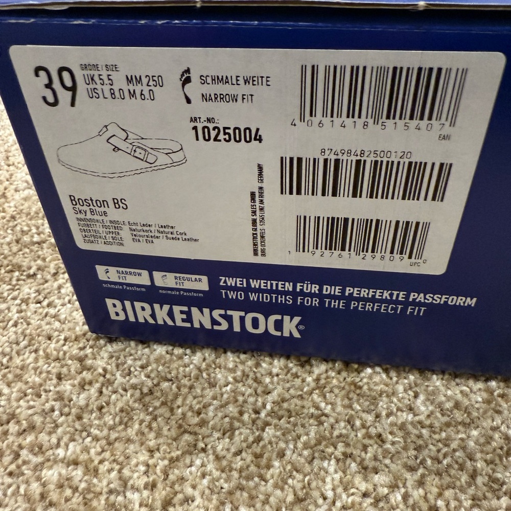Birkenstock Boston in Sky Blue